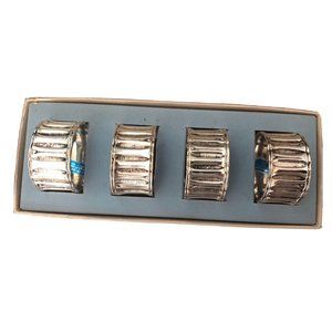 E.B. Rogers Silver Plate Napkin Rings in Original Box VintagSilverplate Set of 4